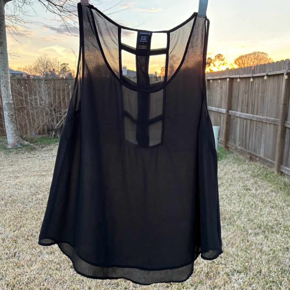 Torrid Sheer Cut-out Tank Top